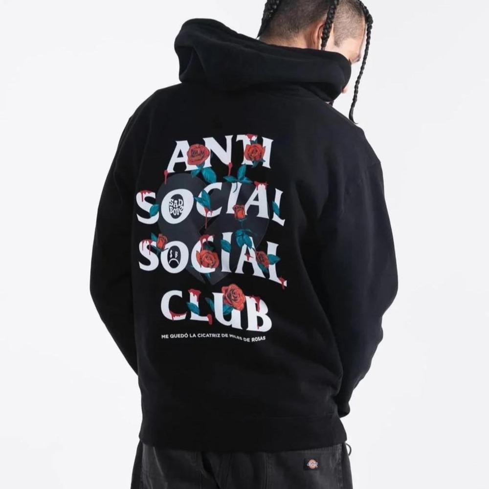 Anti Social Social Club x Sadboyz Roses‎ Hoodie Black Size L NWT